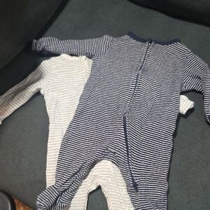 2 Pack Striped Kids One Piece Pajamas